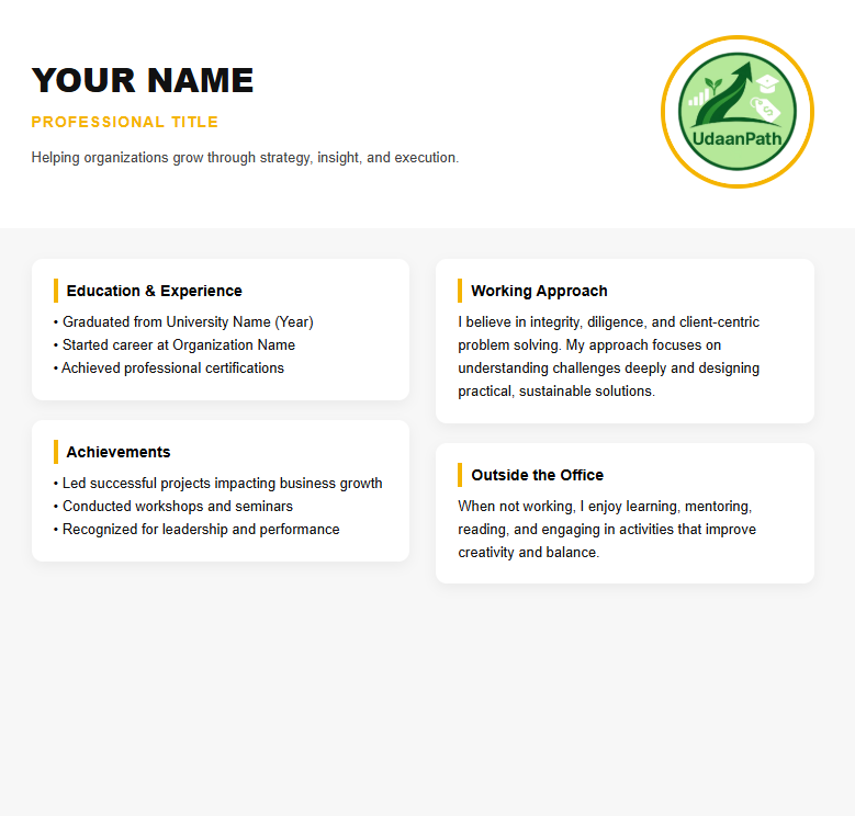 Professional Header Resume resume template